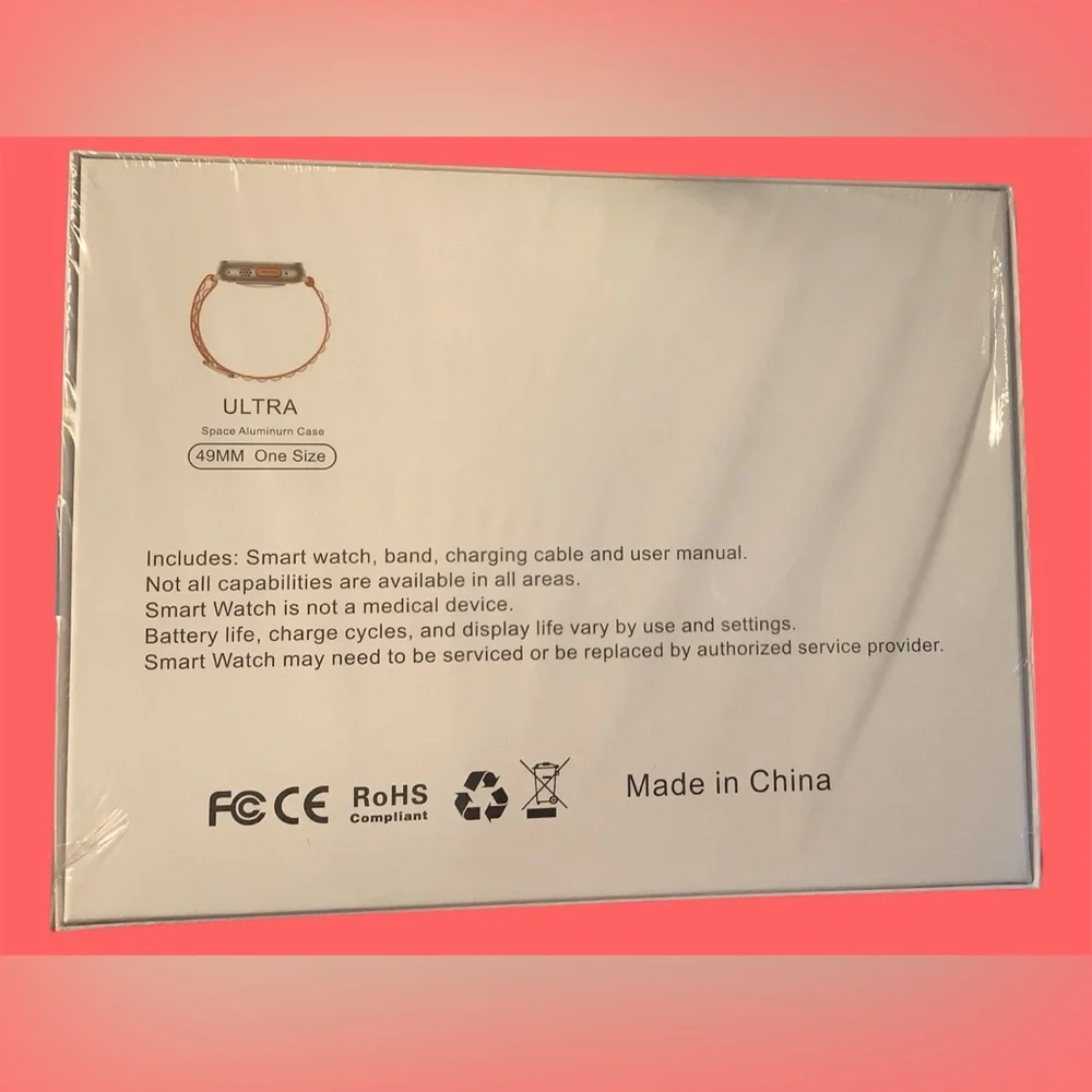 Gold Smartwatch, White Earphones 10-in-1 Set, multiple bands. 49MM aluminum case